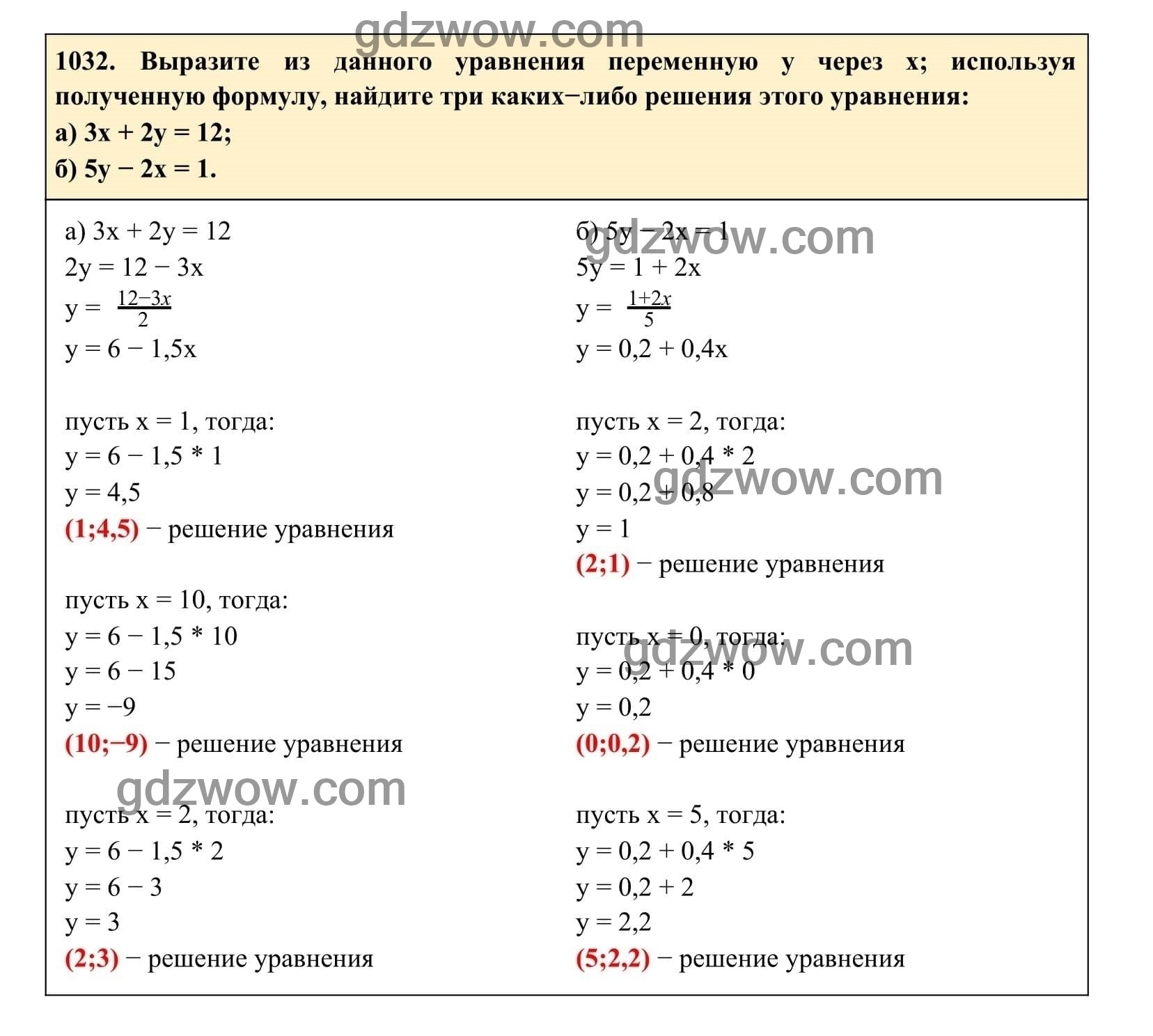 Упражнение 1032 - ГДЗ по Алгебре 7 класс Учебник Макарычев (решебник) - GDZwow