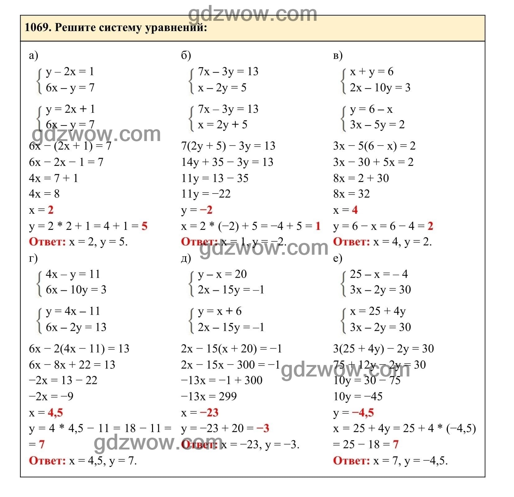 Упражнение 1069 - ГДЗ по Алгебре 7 класс Учебник Макарычев (решебник) - GDZwow