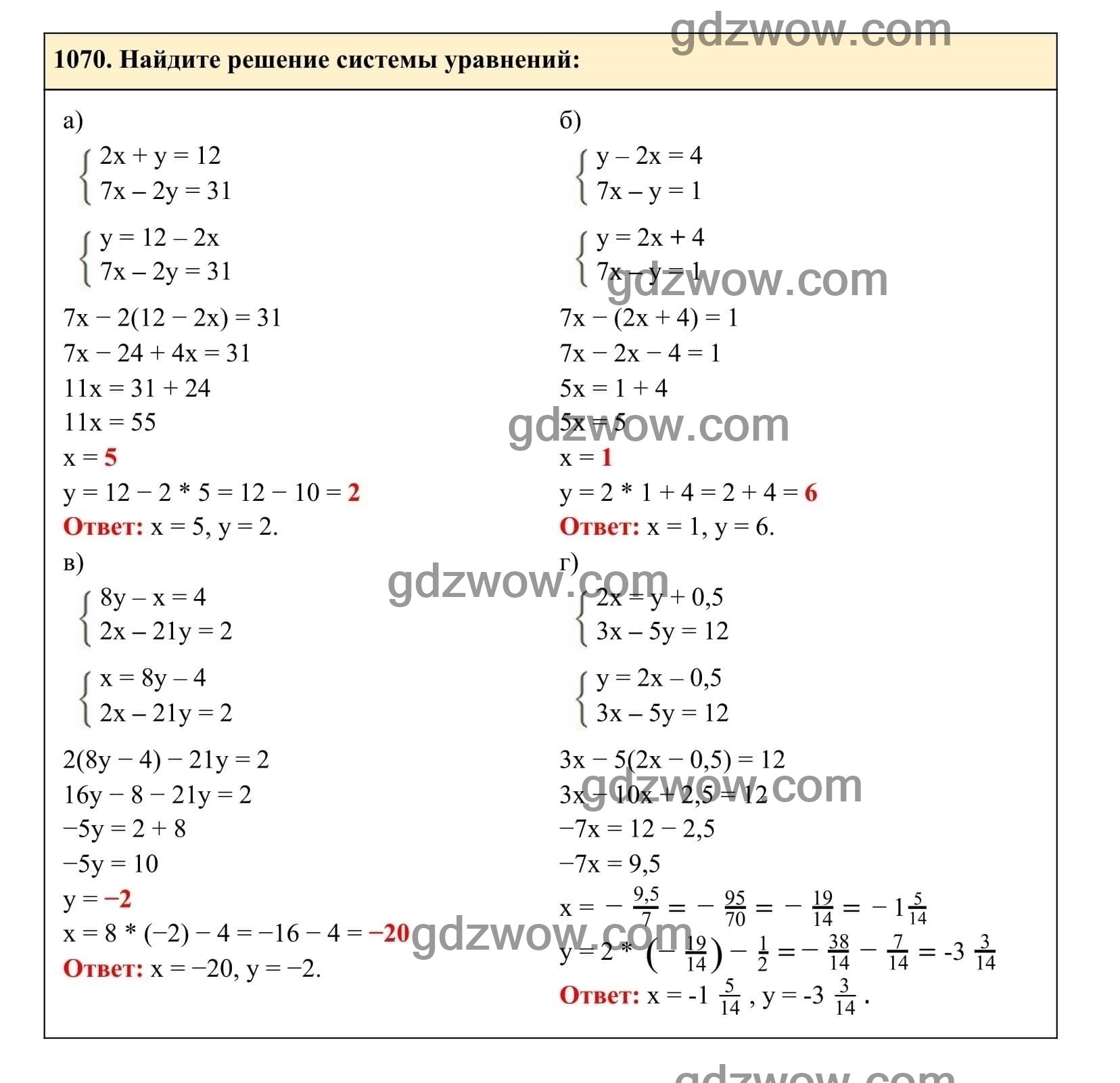 Упражнение 1070 - ГДЗ по Алгебре 7 класс Учебник Макарычев (решебник) - GDZwow