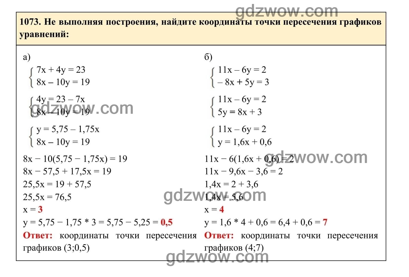 Упражнение 1073 - ГДЗ по Алгебре 7 класс Учебник Макарычев (решебник) - GDZwow