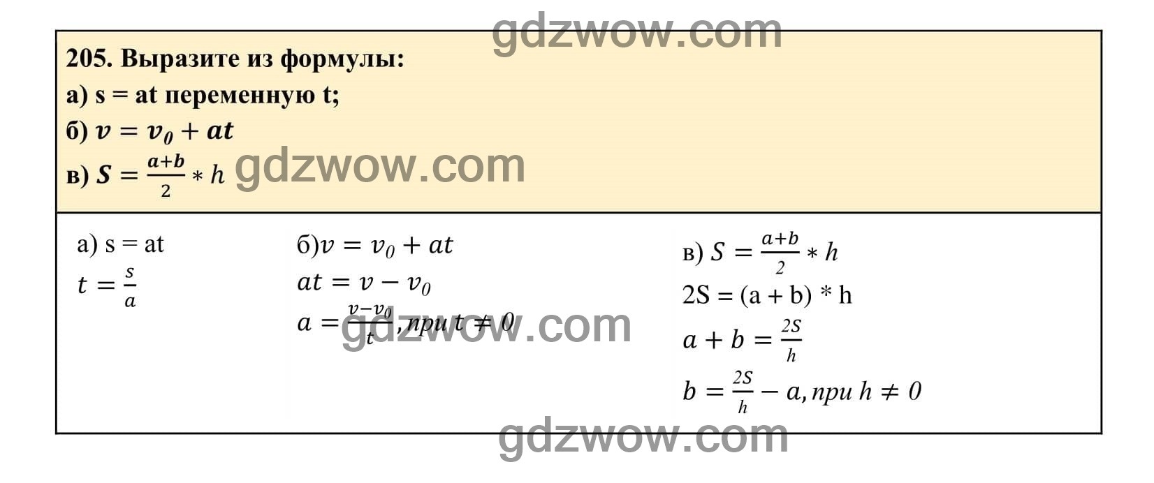 Упражнение 205 - ГДЗ по Алгебре 7 класс Учебник Макарычев (решебник) - GDZwow