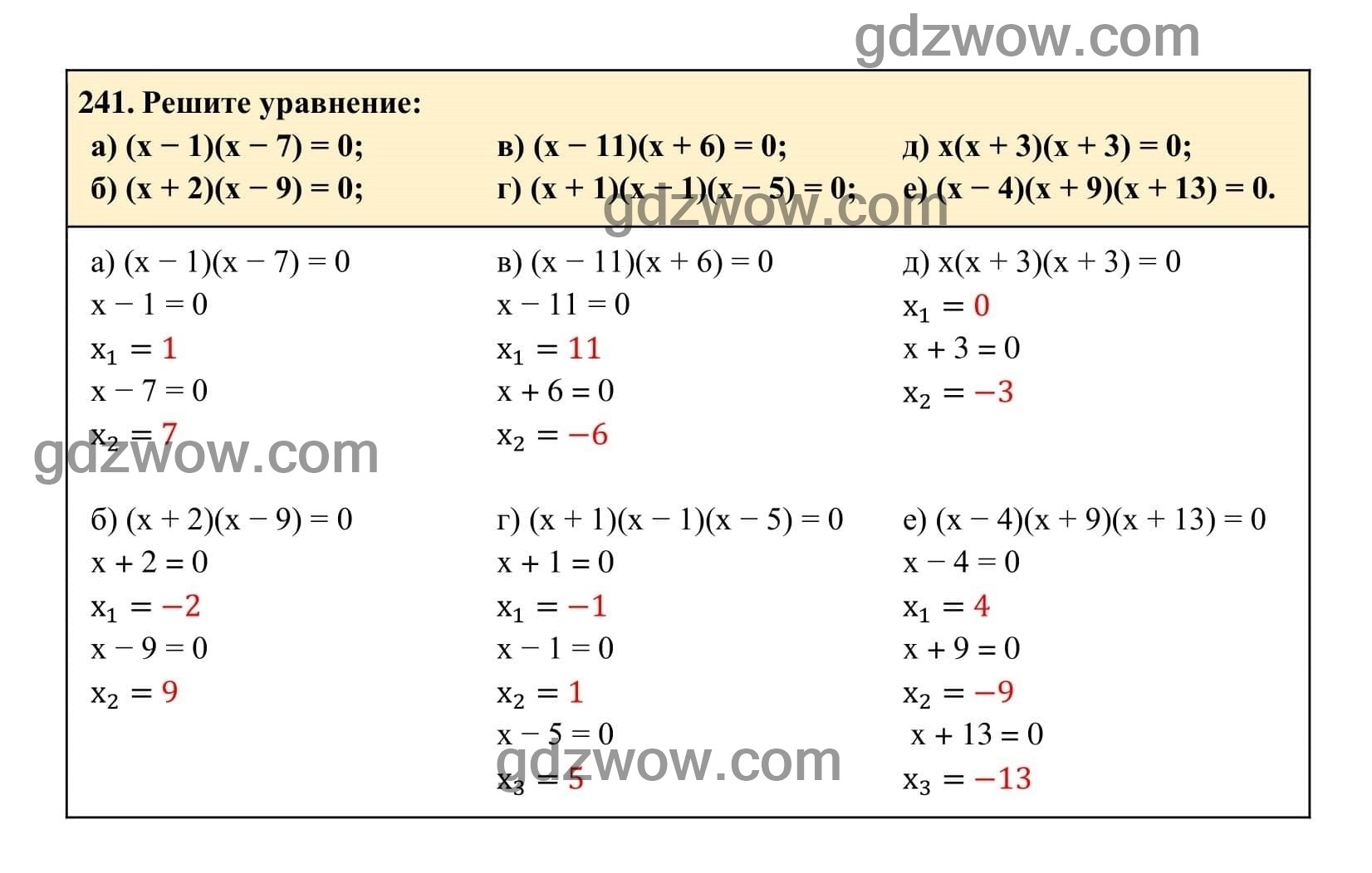 Упражнение 241 - ГДЗ по Алгебре 7 класс Учебник Макарычев (решебник) - GDZwow