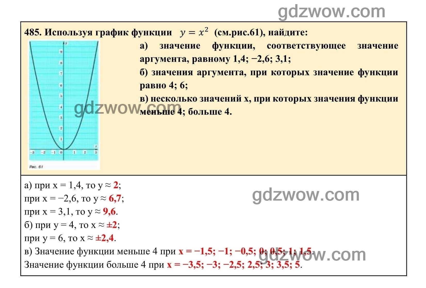 Упражнение 485 - ГДЗ по Алгебре 7 класс Учебник Макарычев (решебник) - GDZwow