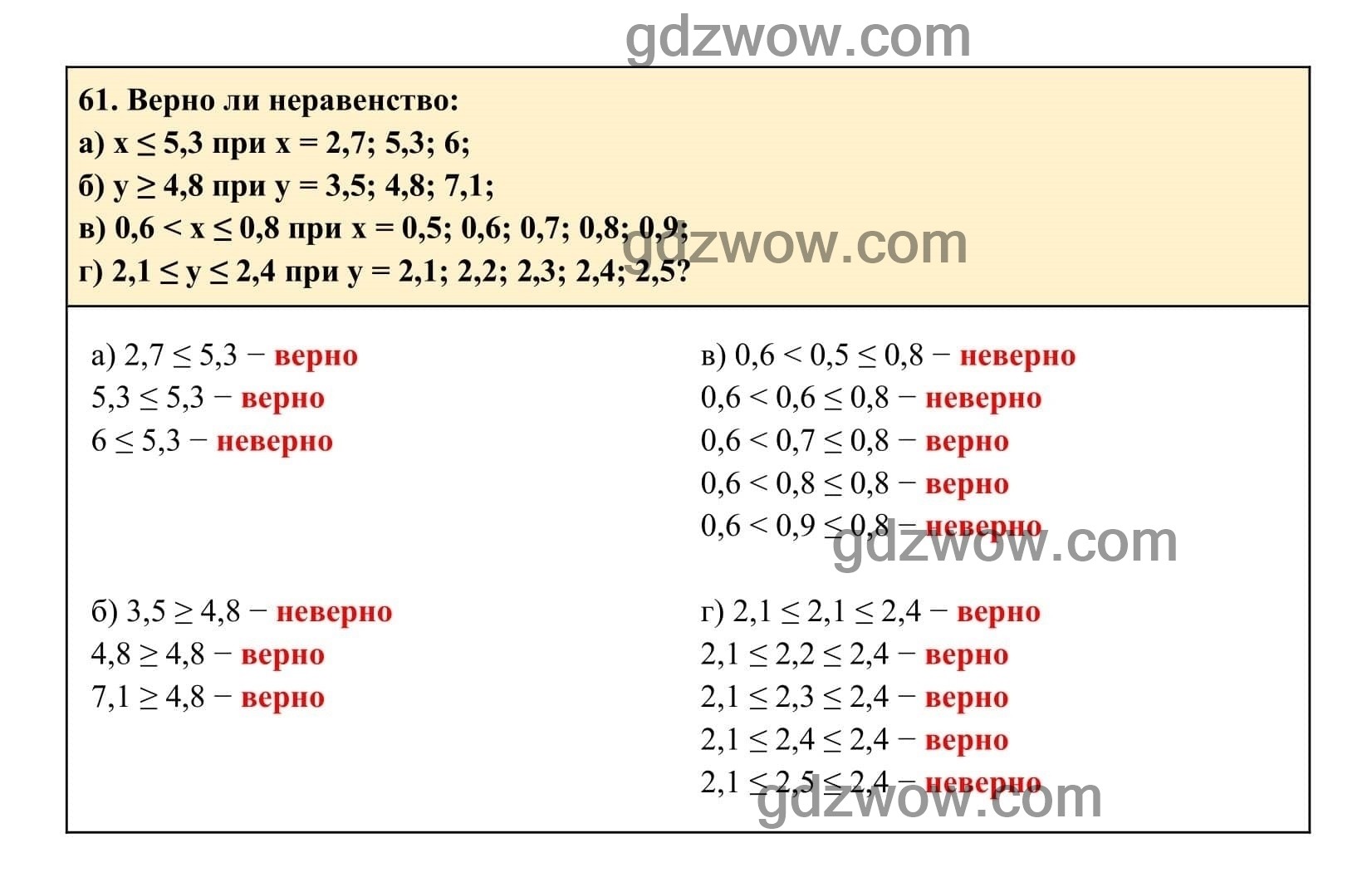 Упражнение 61 - ГДЗ по Алгебре 7 класс Учебник Макарычев (решебник) - GDZwow