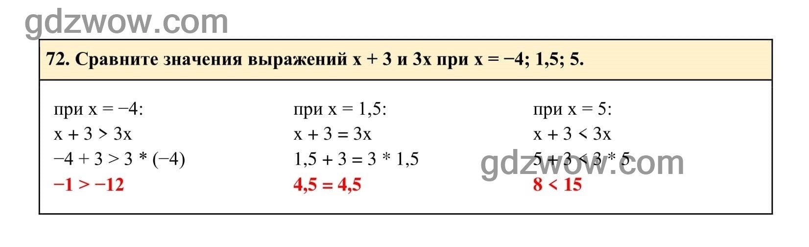 Упражнение 72 - ГДЗ по Алгебре 7 класс Учебник Макарычев (решебник) - GDZwow