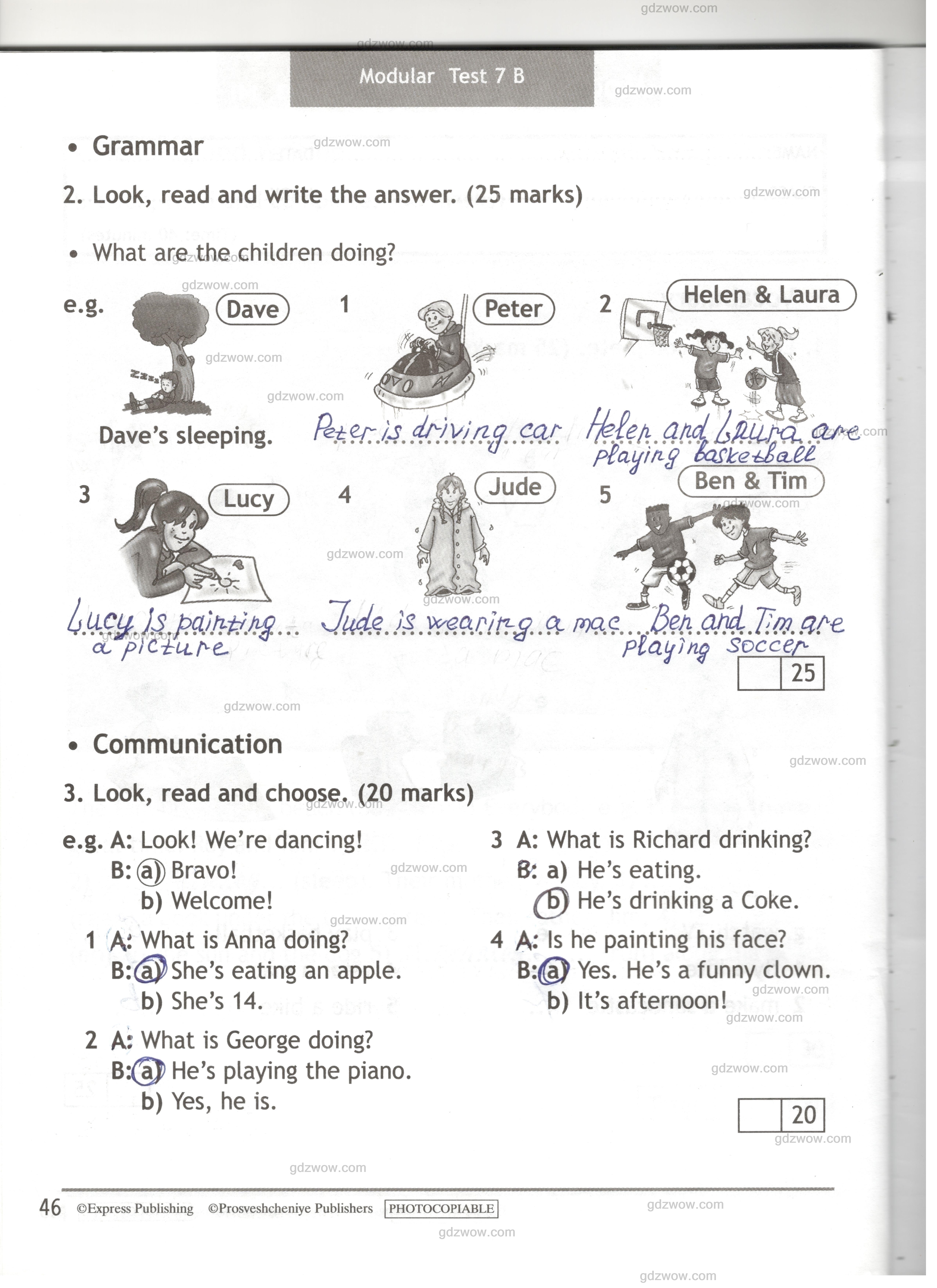Ответы английский язык тест буклет 5 класс