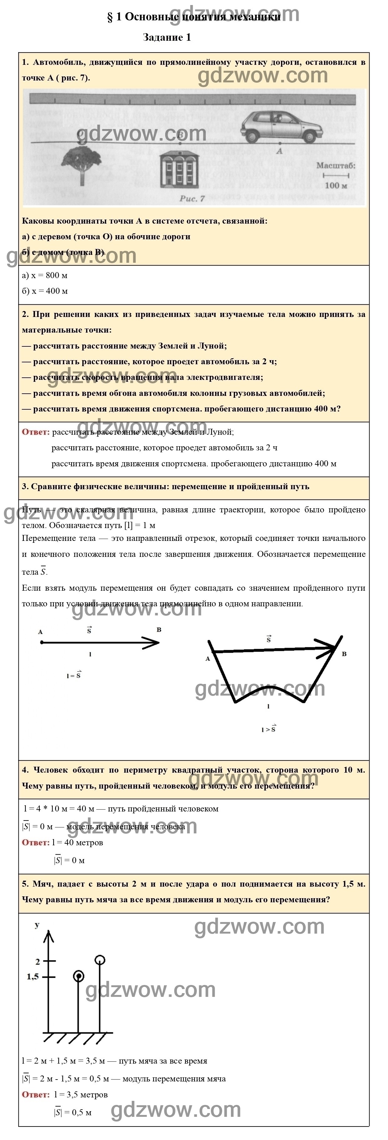Задание 1 - ГДЗ по Физике для 9 класса Учебник Пурышева, Важеевская,  Чаругин (решебник) - GDZwow