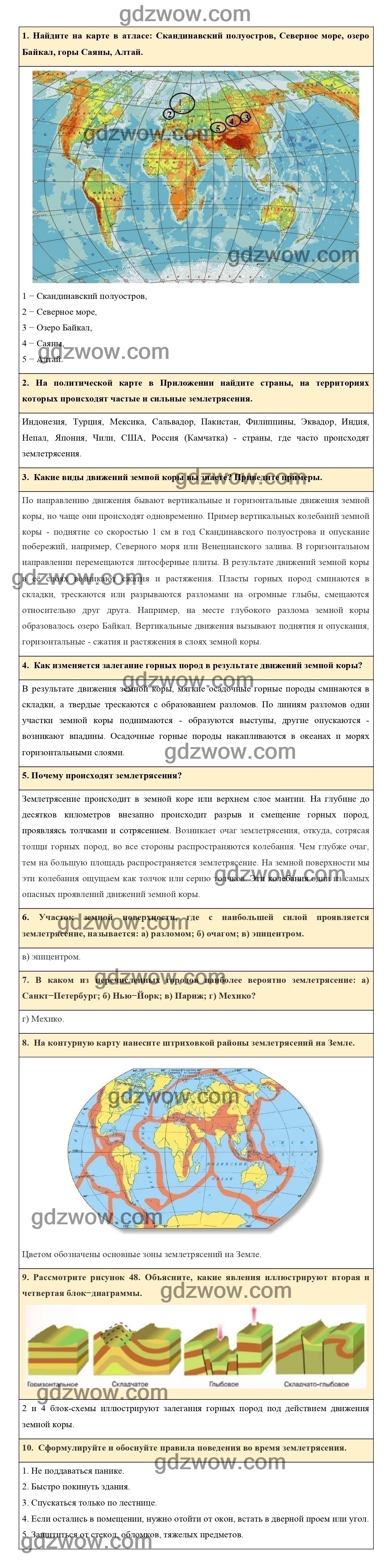 Контурная карта по географии 5 класс алексеев николина липкина ответы гдз