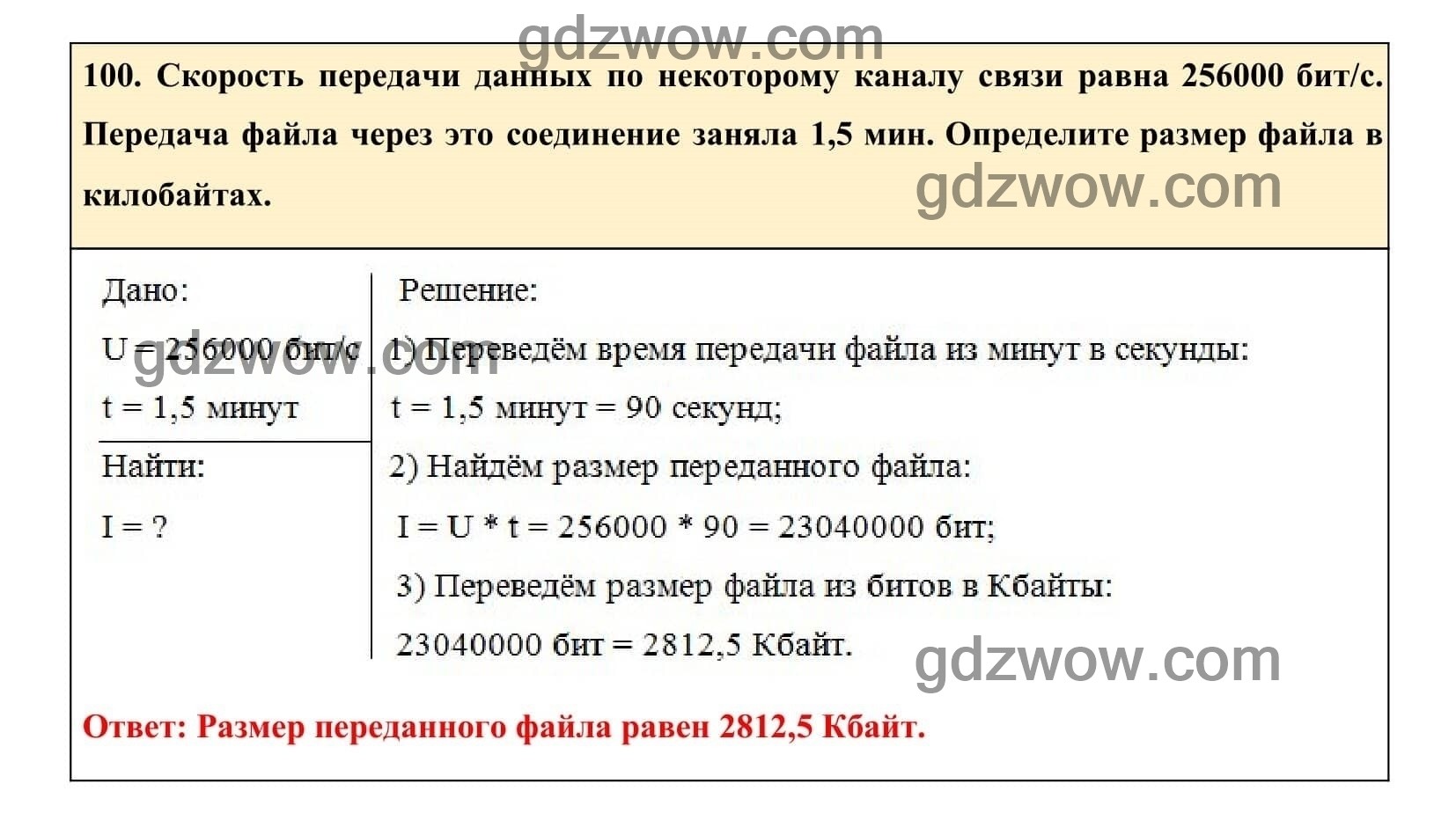 Скорость передачи данных равна 256000