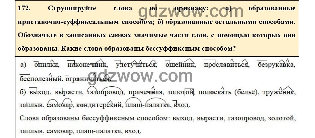 Упражнение 172 по русскому языку 5 класс