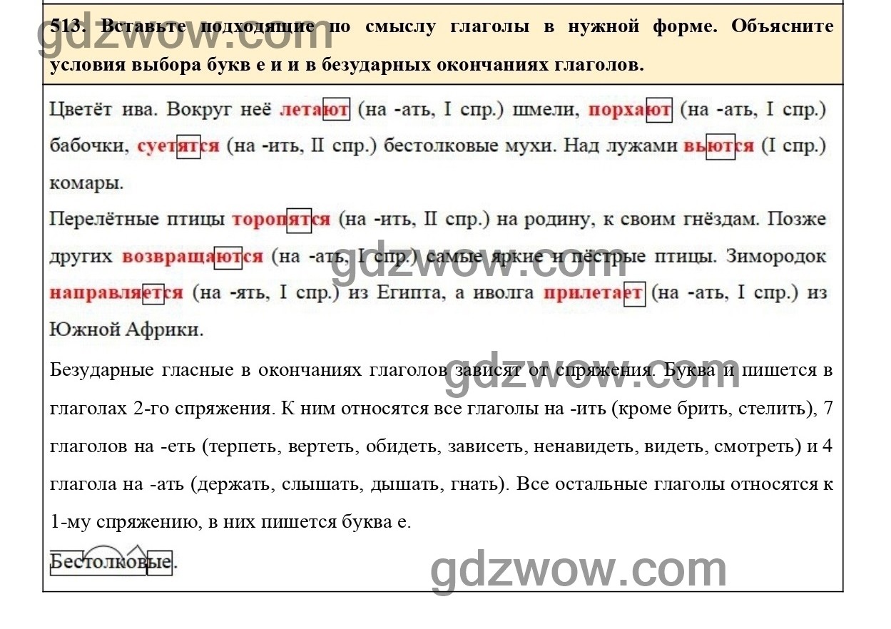 Упражнение 513 по русскому языку 6 класс