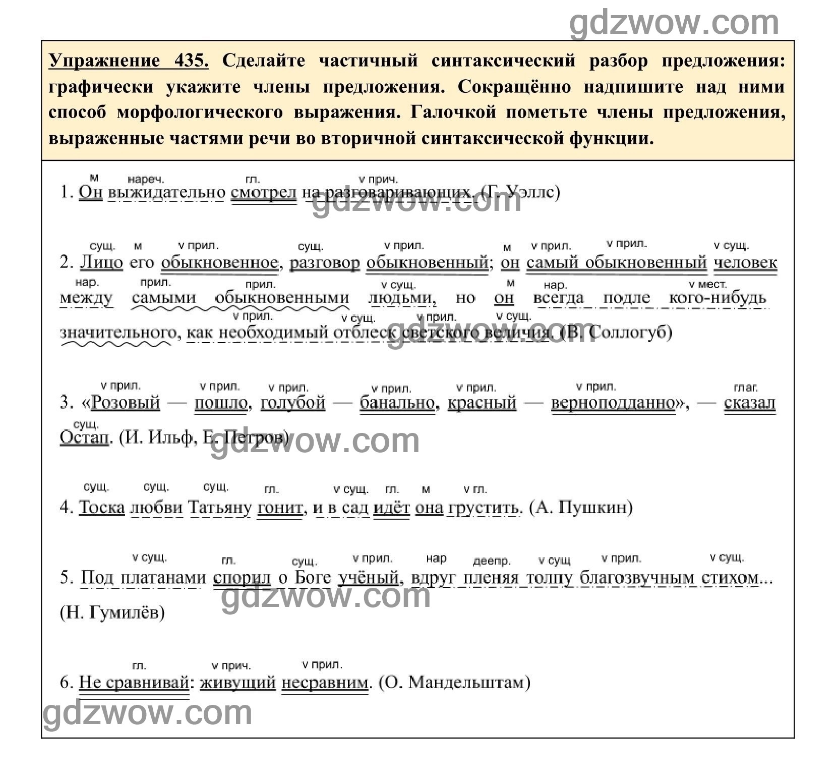 Русский язык 8 класс упражнение 435