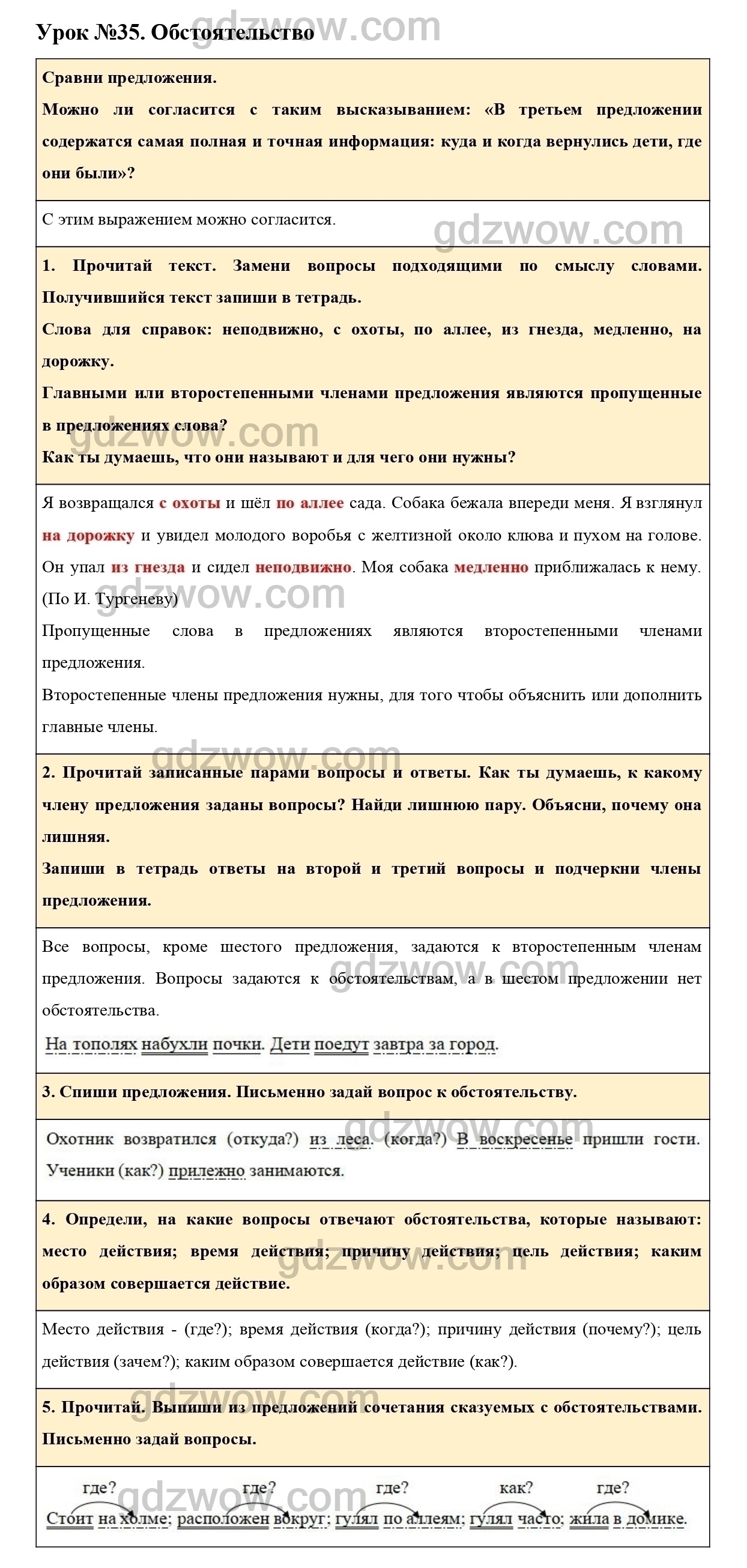 Урок 35 - ГДЗ по Русскому языку для 3 класса Учебник Иванов, Евдокимова,  Кузнецова. Часть 1. (решебник) - GDZwow