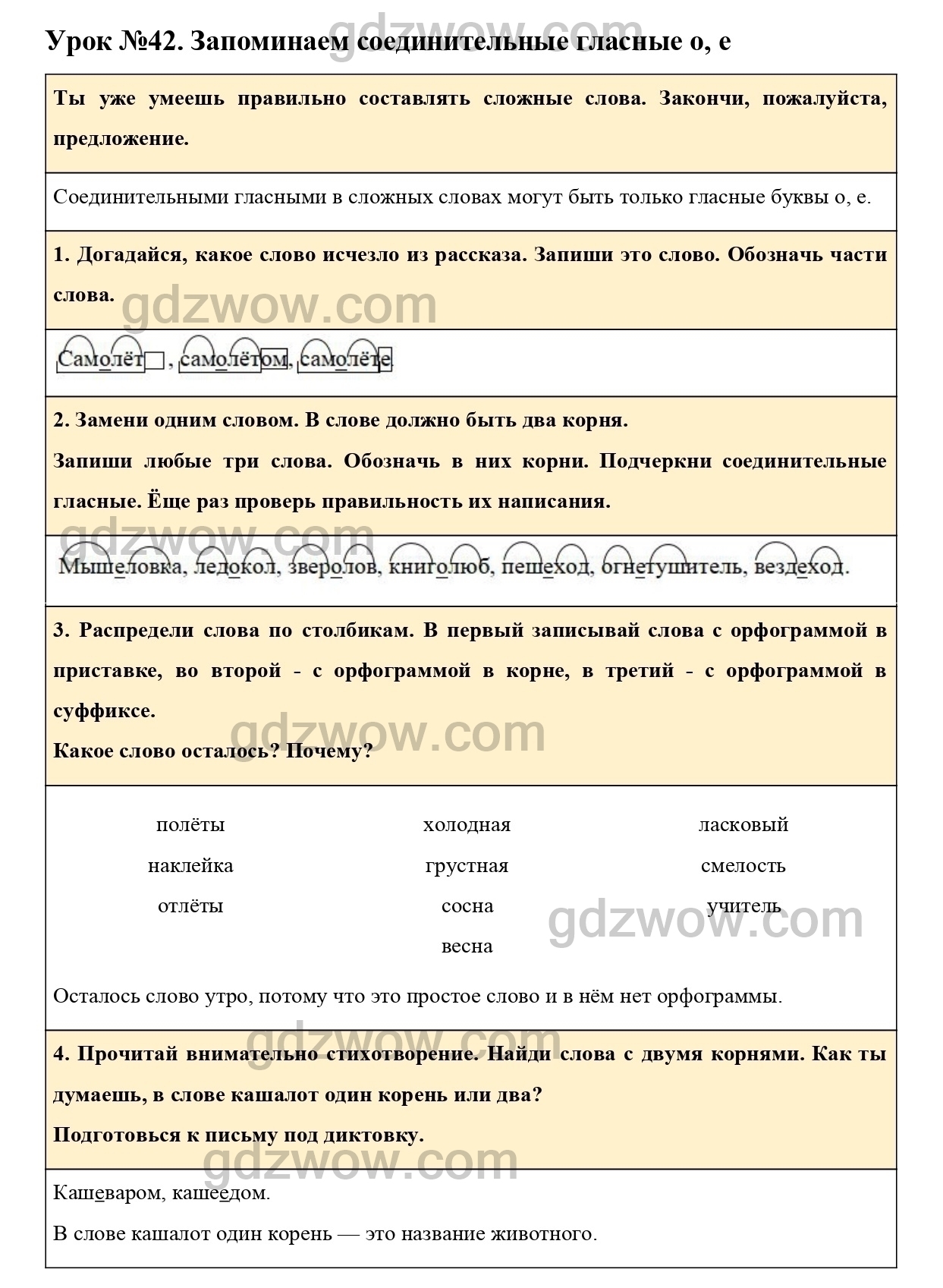 Урок 42 - ГДЗ по Русскому языку для 3 класса Учебник Иванов, Евдокимова,  Кузнецова. Часть 1. (решебник) - GDZwow